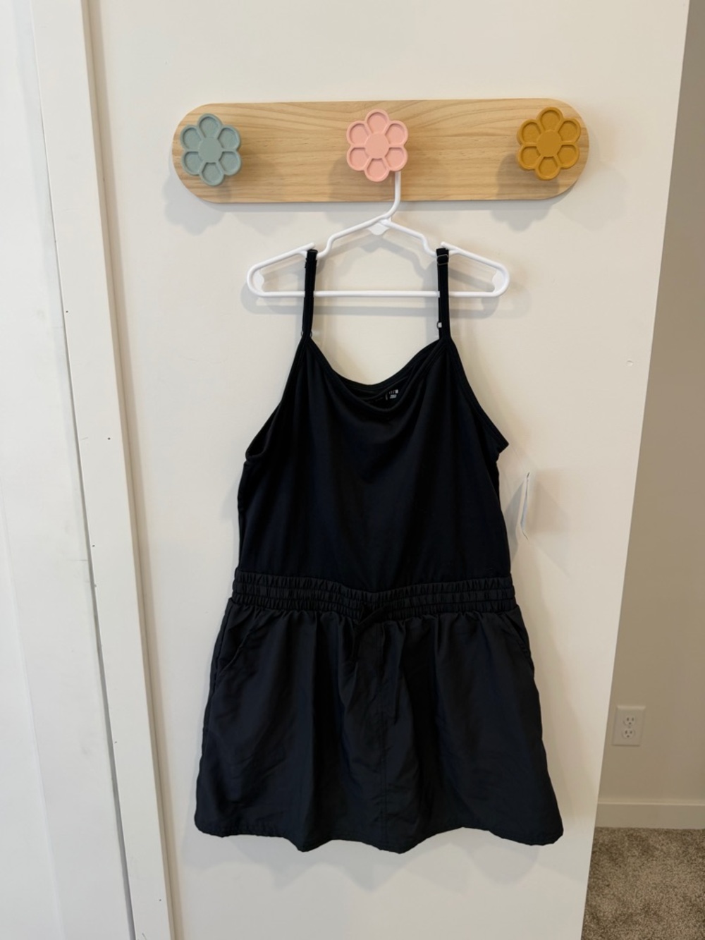 abercrombie kids Black Sleeveless Drawstring skort dress